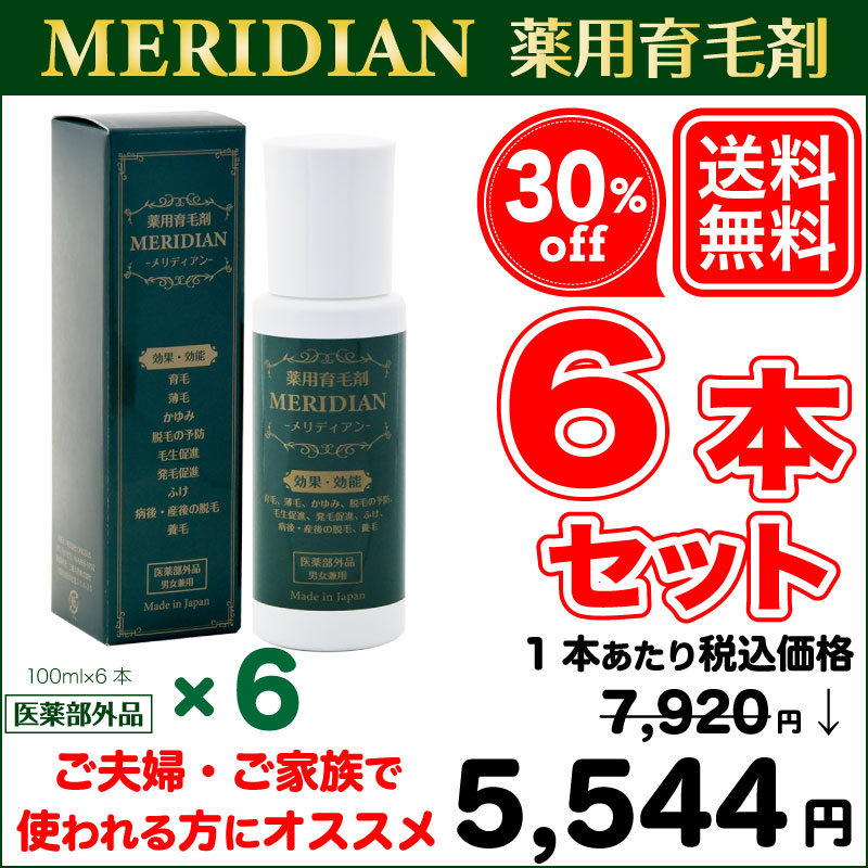 【30% off】薬用育毛剤 MERIDIAN 6本セット【医薬部外品】